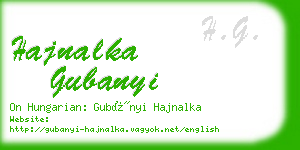 hajnalka gubanyi business card